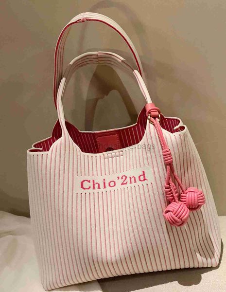 Umhängetaschen Nanfeng Chio2nd Pink Wave Tote Tasche 2023 Neue große Tasche weibliche Sommer kleine Designerwälzte Bagstylishdesignerbags