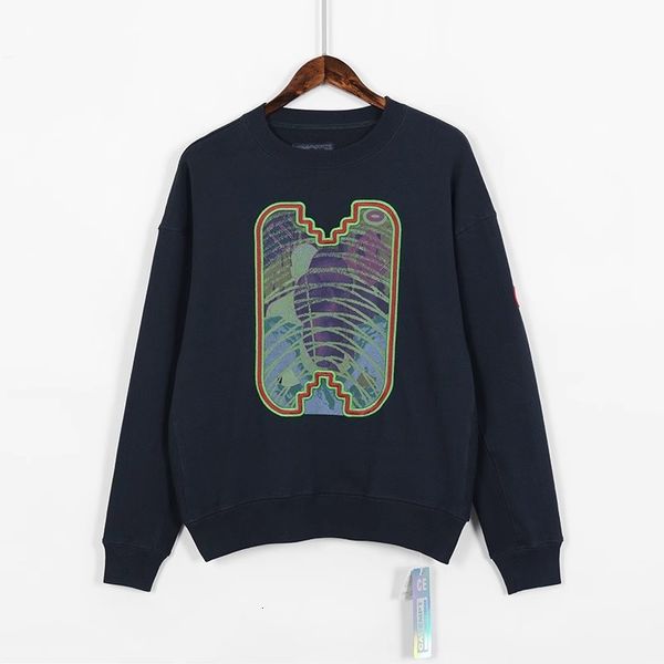 Erkek Hoodies Sweatshirts Mens Cavempt CE Bahar ve Sonbahar Psychedelic Baskı İşlemeli Kazak Gevşek Çok Yönlü Uzun Kollu Üst