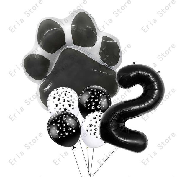 Украшение животных Let's Dog Cat Paw Алюминиевый шар 32 дюйма Розовый Черный Год День рождения Декор Воздушный шар Baby Shower