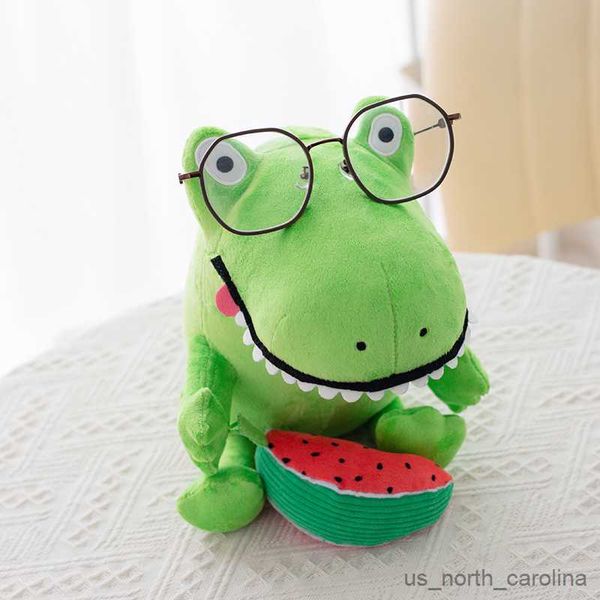 Gefüllte Plüschtiere 23 cm Wassermelone Krokodil Plüsch Puppenspielzeug Cartoon Stofftiere kreative weiche Kinderspielzeug für Mädchen Wohnkultur R230811