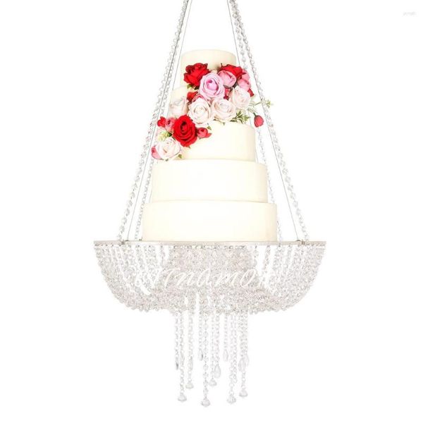 Forniture per feste Wedding Cake Stand Fux Acrilic Crystal Crystal Style Drape Sosped Swing