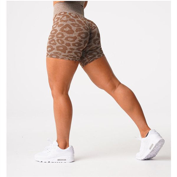 Kadın Şortları Kadın Fitness Kıyafetleri Yoga Şort Spor Giyim Spor Pantolonu NVGTN Marka Vahşi Şeytan Leopar Dikişsiz Taytlar Kadın Yumuşak Egzersiz Taytları 230810