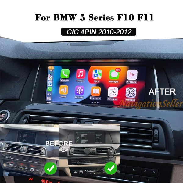 Android13.0 для Bmw 5 серии F10 F11 CIC 2010-2012 Apple CarPlay Android Автоматическая модернизация сенсорного экрана GPS-навигация Обновление радио Радио Мультимедиа WIFI 4G Tiktok автомобильный DVD