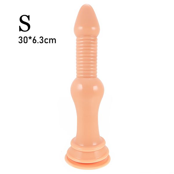 Giocattoli Dildo oversize stimolano l'ano Big Butt Plug Dilatatore anale lungo e morbido con ventosa_voghion.com