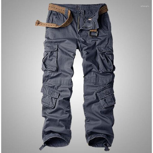 Erkek pantolon moda kargo erkekler geniş bacak pantolon pamuk joggers askeri kamuflaj hip hop giyim dipler 44