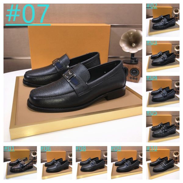 20 estilos originais sapatos de homens italianos, designer de marca de luxo ao ar livre, masculino de saltos de couro genuíno mocassins planos de apartamento masculino deslizante em bar de barco tamanho 38-45