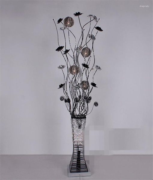 Zemin lambaları Güzel vazo lambası kısa moda ev aydınlatma el yapımı alüminyum tel açık kırmızı altın mor gümüş siyah led