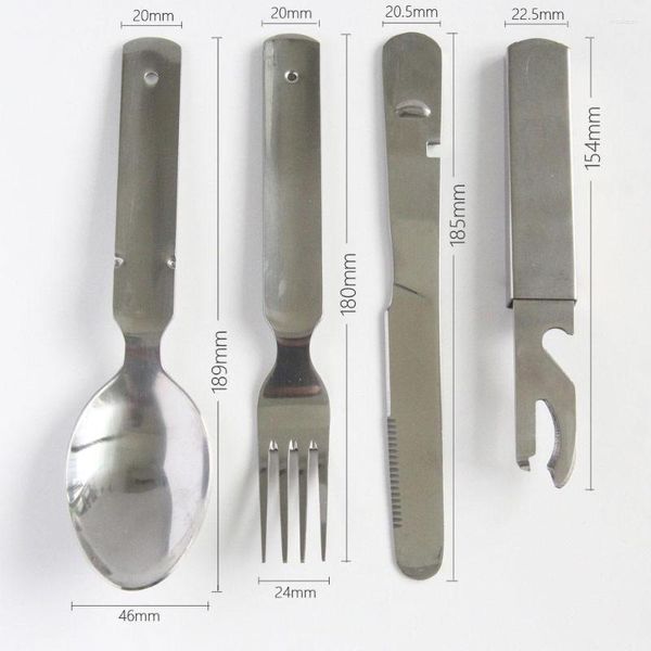 Учебные посуды наборы многофункциональных комбинированных столовых нож и вилок, набор военных вентиляторов ложки из нержавеющей стали.