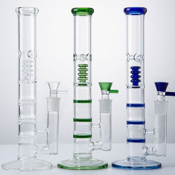 Schiff auf dem Meer Großhandel Dreifach Beekomb Shisa Vogelkäse Perc Gla Bong Wasserrohre Tupfen Öl Rigs Straight Rohrglas Bongs zum Rauchen 18 -mm -Weibchen mit Glasschale