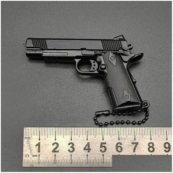 Accessori in modalità Modello di pistola in metallo 13 Tormina a sospensione staccabile staccabile Miniatura a mano Pistol Pistol Regali di assemblaggio 1987 Regali di consegna a goccia DH25V