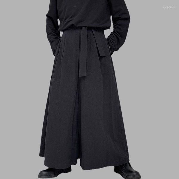 Pantaloni da uomo streetwear uomini kimono samurai gamba casual gamba cinese Hanfu tang pantaloni maschio kendo uniformi