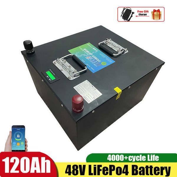 48V 120A AH LifePO4 Batteria al litio Fosfato di ferro al litio con BMS per carrello da golf da golf da 4000w da 4000w