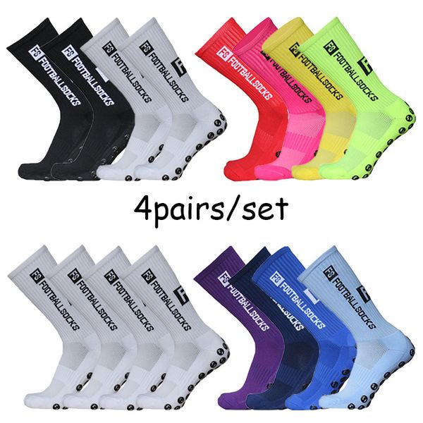 Sports Sports 4Pairs/Set FS Football Meocks Grip Non Slip Sports Sports Competição Profissional Rugby Soccer Socks Men e Women 230811