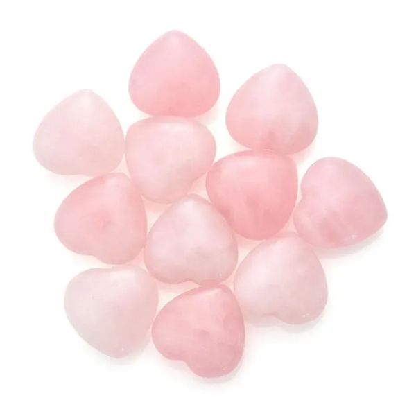 Arti e mestieri Cristallo curativo Quarzo rosa naturale Pietra del cuore d'amore Chakra Reiki B1101