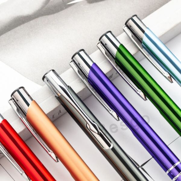 Toptan Yeni Metal Beyan Pens Ballpen Ball Pen Penature Business Pen Ofis Okulu Öğrenci Kırtasiye Hediyesi 13 Renk Özelleştirilebilir DBC