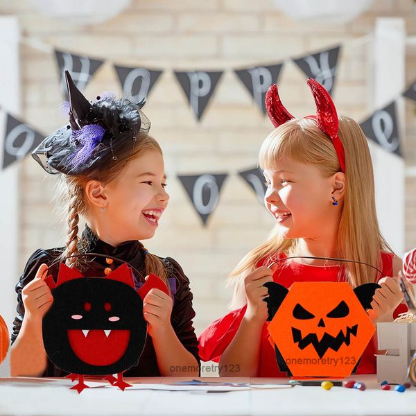 Sacolas infantis de doces ou travessuras de abóbora, saco de doces para festa de Halloween
