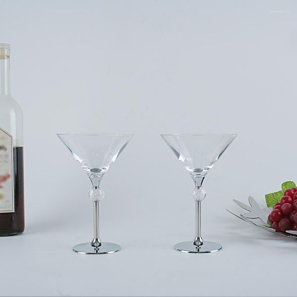 Бокалы для вина коктейль -бар Set 2pcs/Set Box Drink Glass Party Party Clear Wedding Crystal Martini Glassware