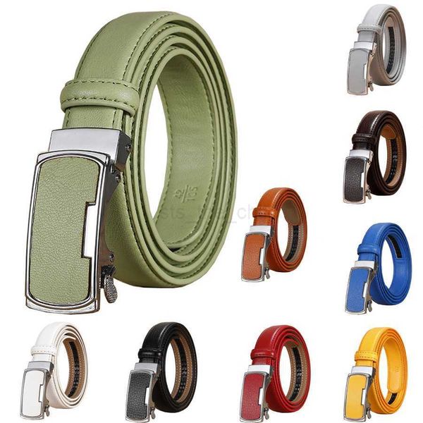 Cintos de 2,3 cm de cinto de couro genuíno para fêmea fêmea Casual All-Match Ladies Belts Ajustável Designer Automático Correia fivela