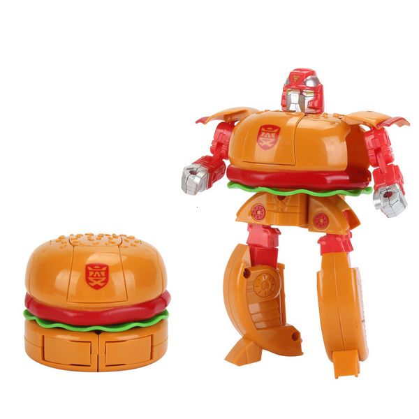 Transformation Toys robot 1 PC Action Figure Hamburger Trasformazione Robot Toys Deformation Plastic Food Play Collection Kids Reple Education Toy 230811