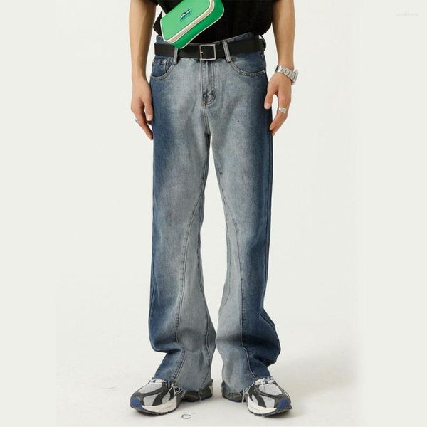 Jeans maschile uomo coreano in stile streetwear pantaloni hip hop gradiente lavati con stivale casual vintage pantaloni in denim