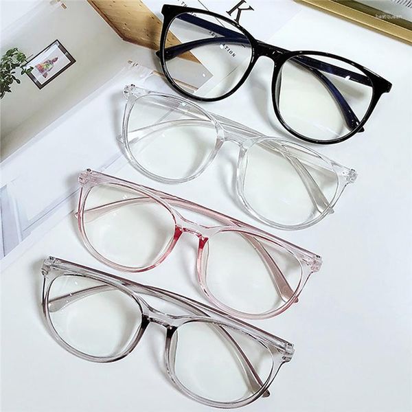 Occhiali da sole Vintage Anti Blue Light Glasses Women Transparent Computer Eyewear Round Retro Plain Frame Ottico Ottico occhiale
