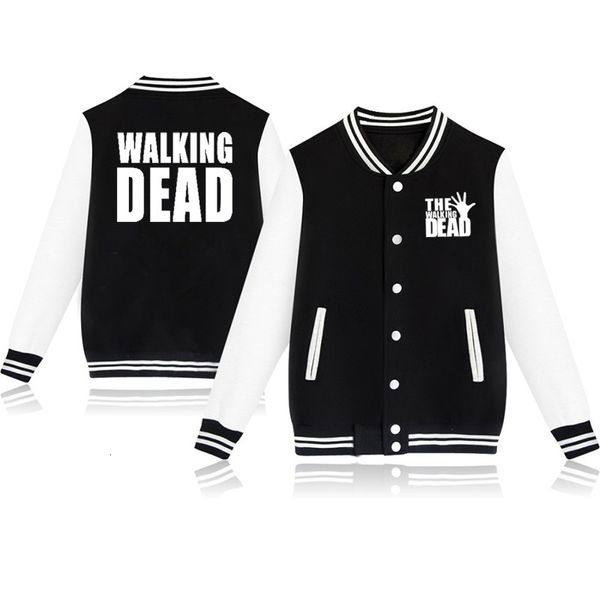 Jaquetas masculinas EUA TV Walking Dead Imprimir Esporte Jaqueta de Beisebol Homens Mulheres Hoodies Moletons Casacos Casuais Jersey 230810