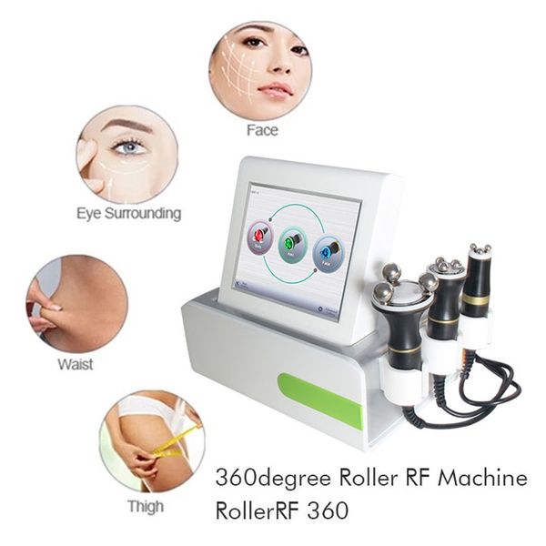 360 Roller RF Ausrüstung Arm Bein Massage Cellulite Entfernung Funkfrequenz -Licht -Therapie Schönheitsmaschine mit 3 Griffen für Gesichtshaut -Verjüngungsgerät