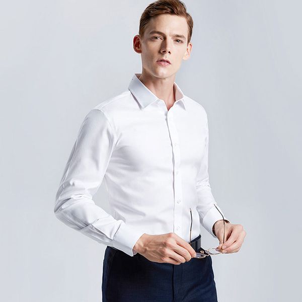 Camicie da uomo camicie bianche da uomo a maniche lunghe a maniche lunghe lavoro professionale abbigliamento per abbigliamento casual tops plus si dimensioni s-5xl 230811