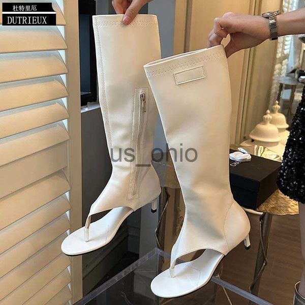 Stivali Taglia 41 Sandali da donna Stivali Infradito Novità Tacchi alti fino al ginocchio Cerniera moderna Moda Peep Toe Scarpe femminili per donna Décolleté Boot J230919