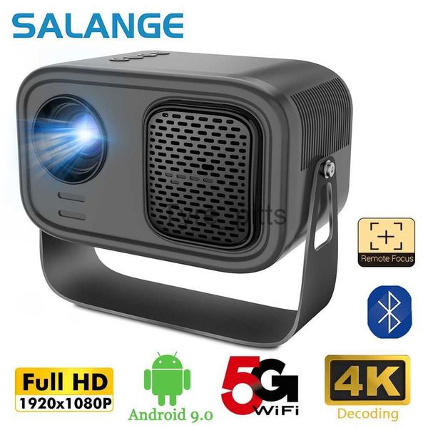 Projektoren Salange P28A Mini -Projektor Android 9 Smart TV BT5.0 WiFi Sync Phone Bildschirm Elektronischer Fokus Tragbares Heimkino 1080p über HD x0811