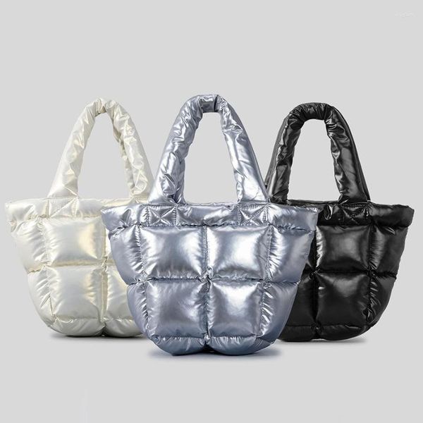 Akşam çantaları moda yastıklı kadın çanta tasarımcısı yumuşak kabarık çanta kapitone pamuklu omuz crossbody küçük tote kadın cüzdanlar 2023