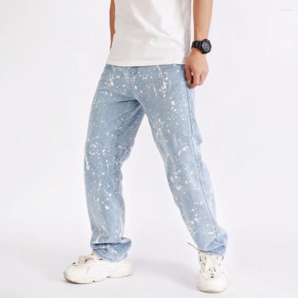 Herren Jeans Design Männer Baggy Streetwear hellblau lose geraden Beinhosen Mann lässig Retro übergroße Skateboard -Denim Denim