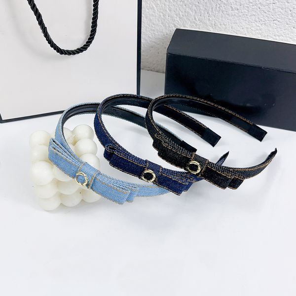 Designer Buchstaben Stirnbänder elastischer Haar Hoop handgefertigt Denim Stil Stirnbänder Stil Persönlichkeit Temperament Hairjewelry