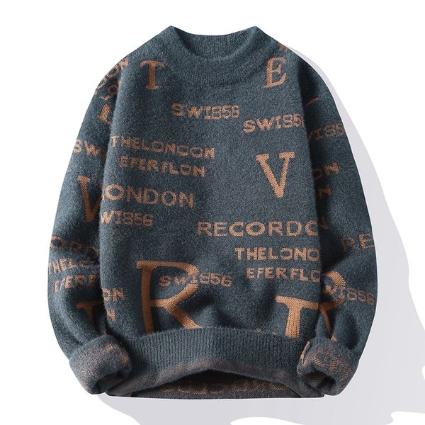 Мужские свитера модного письма для мужчин для мужского пуловер.