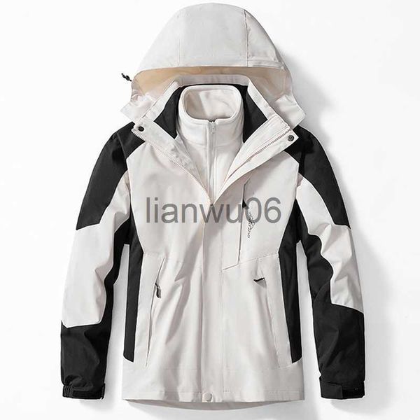 Jackets masculinos Armazenar a água ao ar livre feminina feminina twopieces de 3 em 1 em 1 grosso casacos quentes acampando windbreaker casaco de inverno para caminhada pelo vento J230811