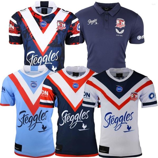 Мужские футболки T Sydney Roosters 2023 Home Away Away Polo Anzac коренные джерси