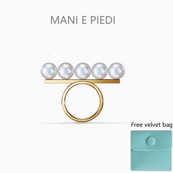 Anéis de casamento personalizados Fivepearls Balance Ring Ring para mulheres de cor de luxo de cor de luxo Trendência da moda coreana Ins 230811