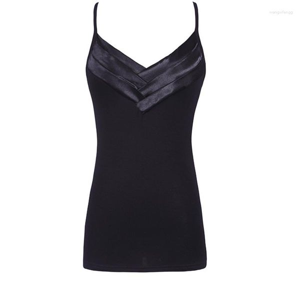 Frauen Tanks #1569 Baumwoll-Tanktop für Femme Sexy Slim Westen Ladies koreanische Stil ärmellose V-Ausschnitt Tops Schwarz weiß rote gelbe Weste Mädchen