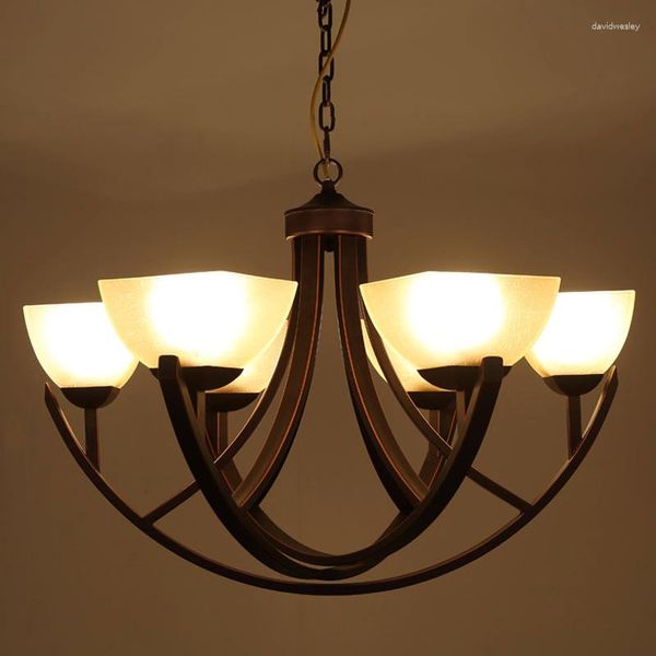 Lampadari lampadario vintage lampada in vetro fornitori di soffitto soggiorno corridoio cucina leggera luce di ferro nero illuminazione casa e27 110-240v