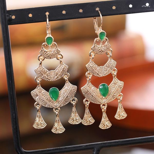 Brincos de bronzeado no marrocos Vestido de noiva Jóias de ouvido Jóias de luxo de gancho francês estilo dourado de ouro para mulheres clipe bijou