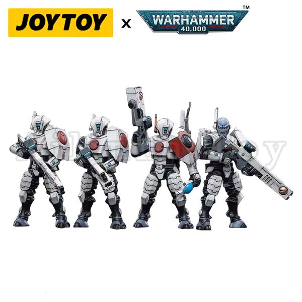 Robôs de brinquedos de transformação Joytoy 1/18 Ação Figura 4pcs/set 40k T'au Empire Fire Warrior Anime Collection 230811