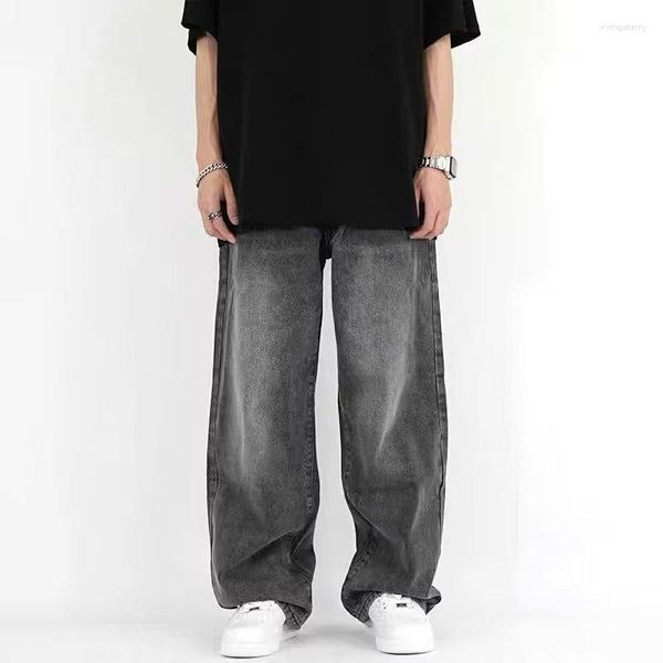 Pantaloni da uomo American Vintage Wash Smoke Grey Grey Trendy Jeans Slease Gamba dritta Atmosfera per le donne