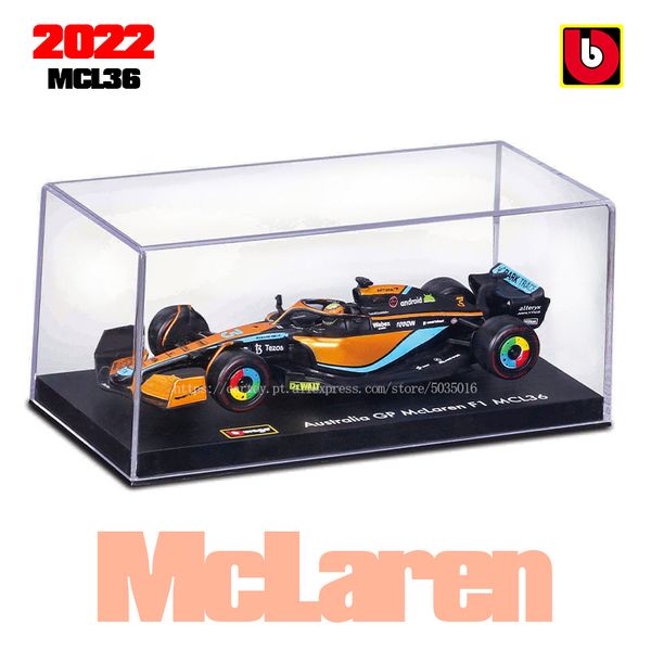 Diecast Model Car Bburago 1 43 #4 Lando Norris McLaren Team Mcl36 #3 Daniel Ricciardo Alloy Toy Car Modelo
