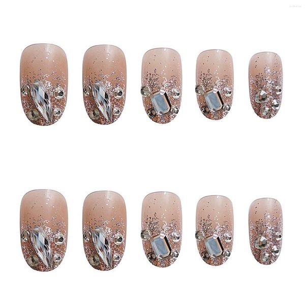 False Nails Milk Coffee Star Crystal Clyge Unhe