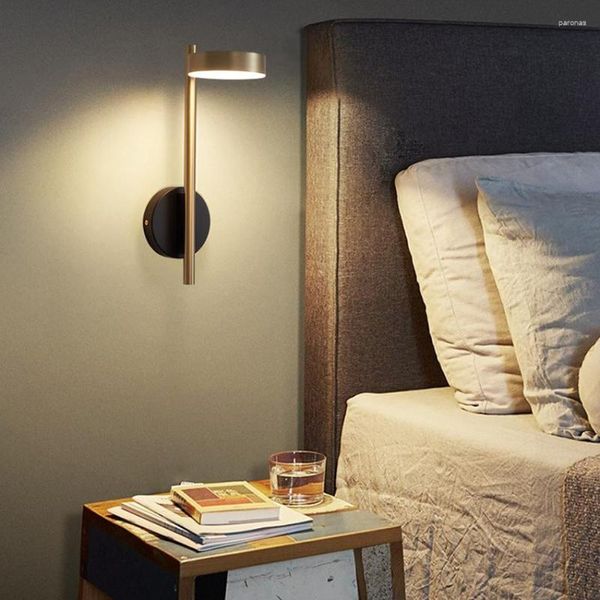 Wandlampe Nordisch Licht Luxus kreatives LED -Schlafzimmer Nachtende -Dekoration Beleuchtung Einfaches modernes Studium Wohnzimmer Rotatable Retro Lampen