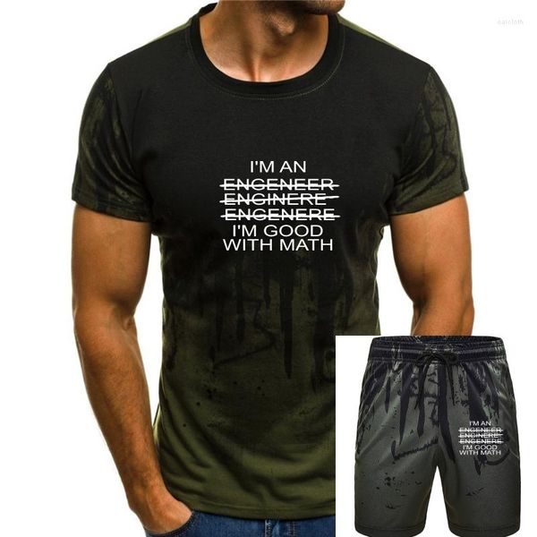 As camisetas masculinas sou um engenheiro bom com as camisetas clássicas matemáticas casuais de manga curta para homens 100 cofres de algodão Tees