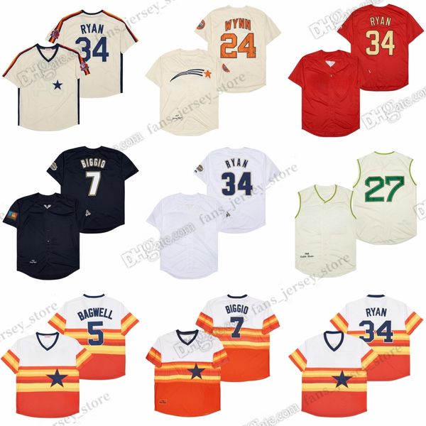 2002 Nolan Ryan Vintage Baseball Jerseys 2006 Jeff Bagwell Craig Biggio Jimmy Wynn Jose Altuve Costurado Jersey