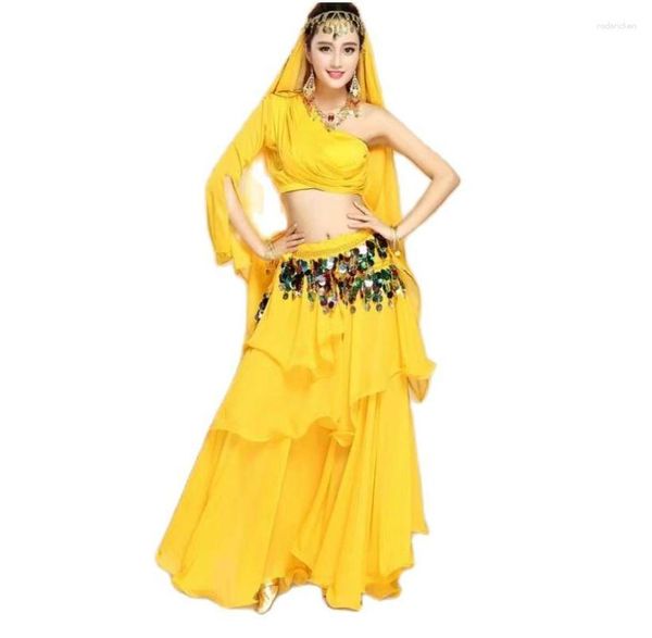 Sahne Giyim Yetişkin Bayan Kadınlar Belly Dans Kostüm Oriental Bellydance Etek Performans 2-7 PCS Set Sutu Kemer Bellydancing