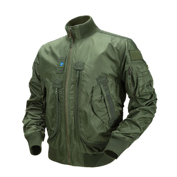 Giubbotti da uomo giacche dell'esercito di moda uomo pilota Air Force sottile baseball tattico abbigliamento militare bombardiere StandCollar Big Deep Pocket 230812