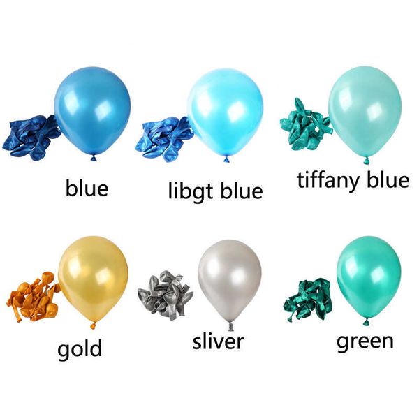 Dekoration 10pcs/Los weiß blauer Perle Ballon Luftkugeln Kinder Geburtstag Balloons Hochzeit Dekoration Ballon Kinder Spielzeug R230812